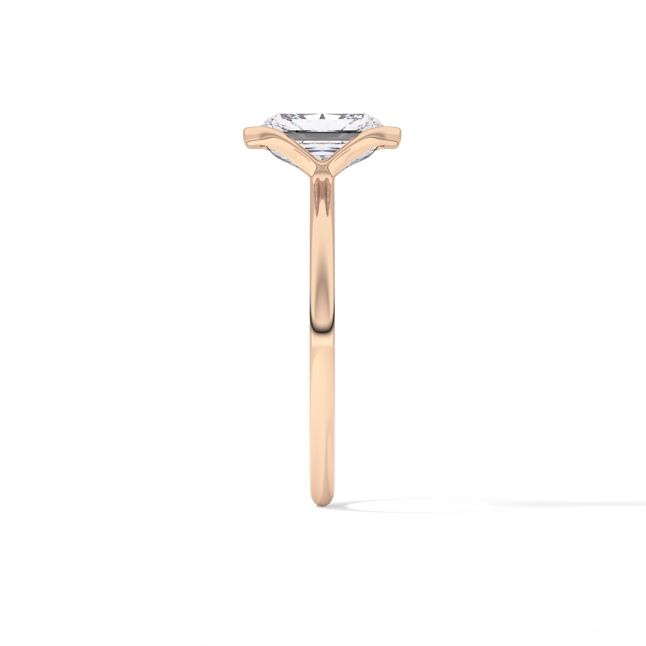 Radiant Half Bezel Lab Grown Diamond Engagement Ring