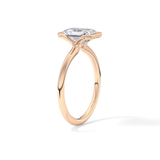 Radiant Half Bezel Lab Grown Diamond Engagement Ring