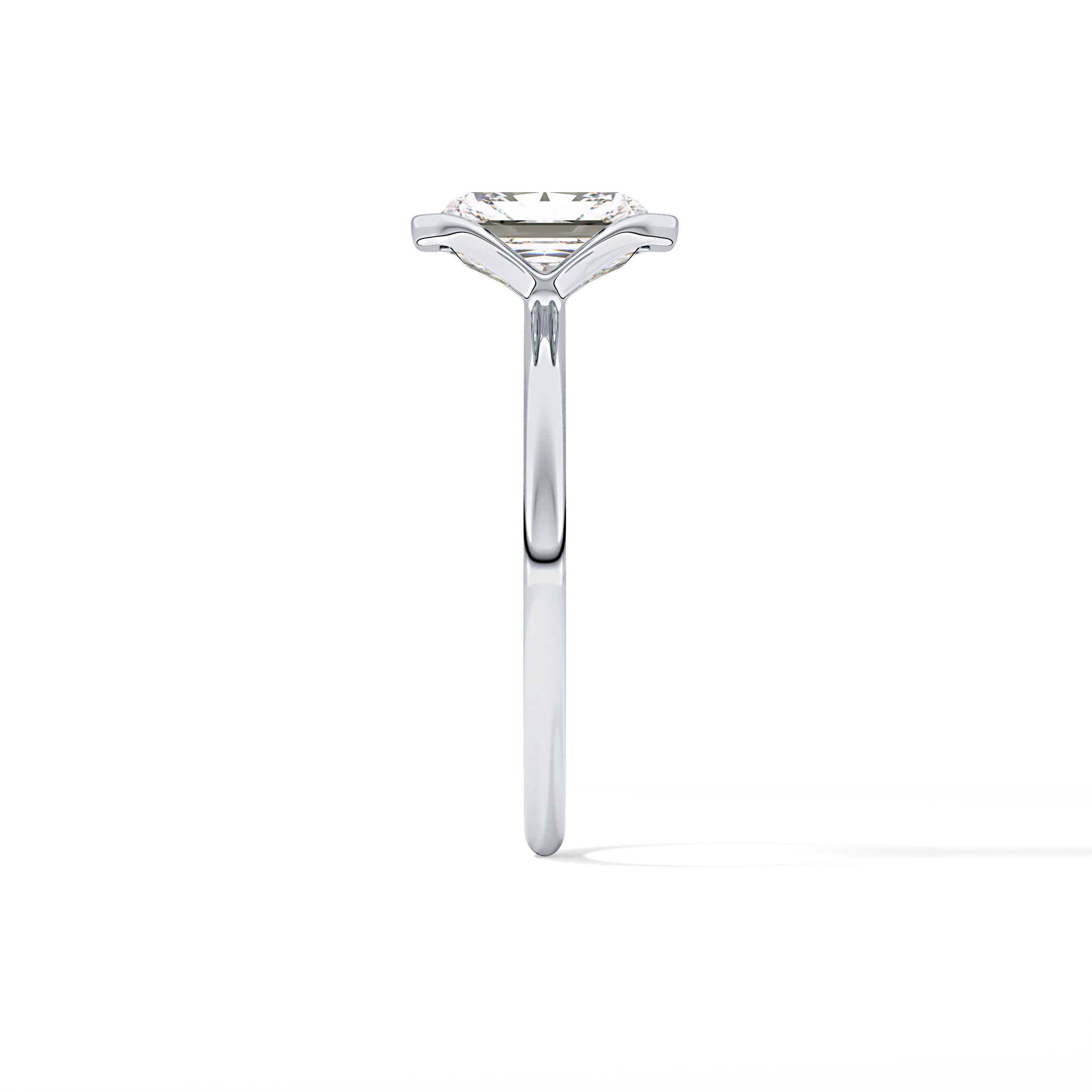 Radiant Half Bezel Lab Grown Diamond Engagement Ring
