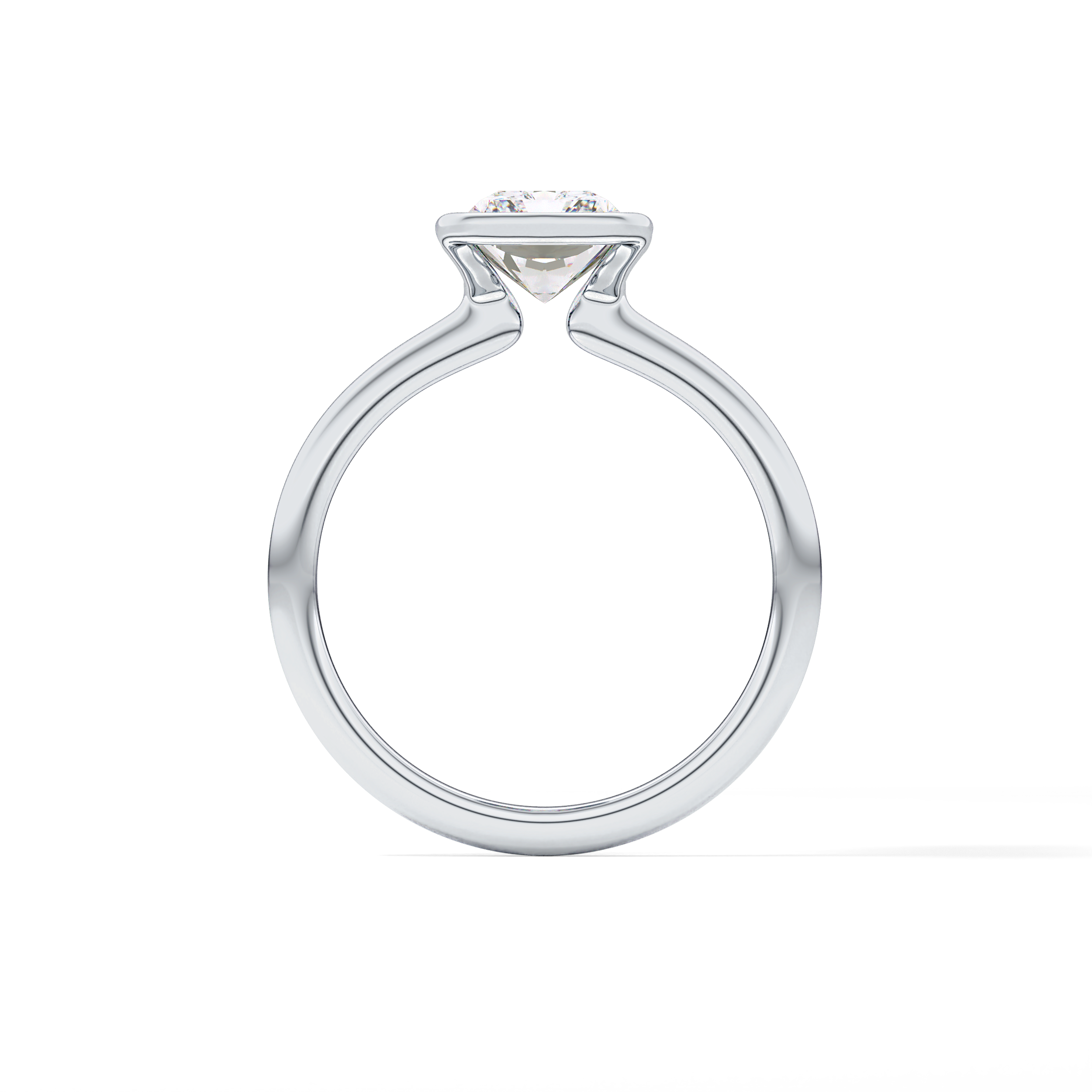 Radiant Half Bezel Lab Grown Diamond Engagement Ring