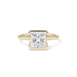 Princess Half Bezel Lab Grown Diamond Engagement Ring