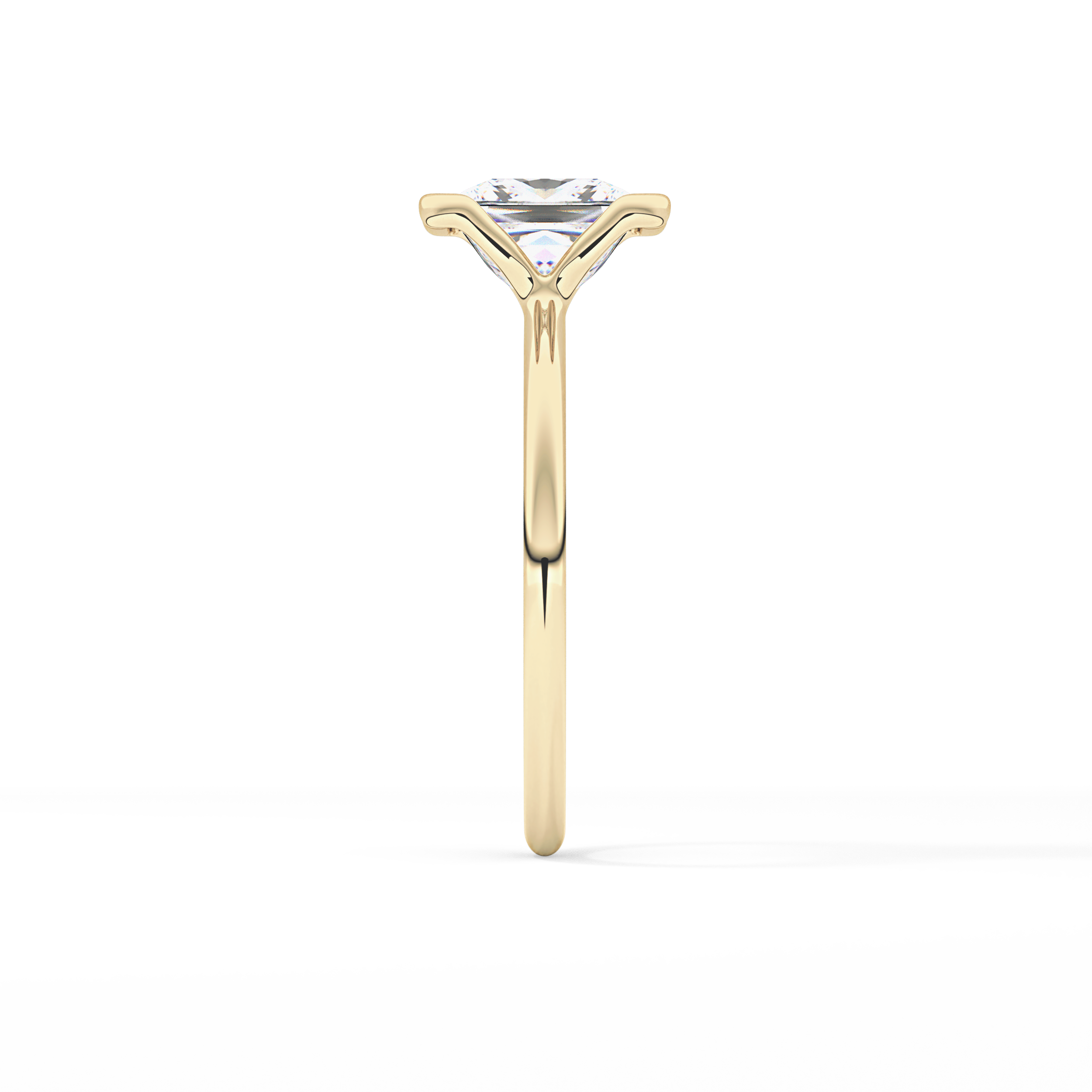 Princess Half Bezel Lab Grown Diamond Engagement Ring