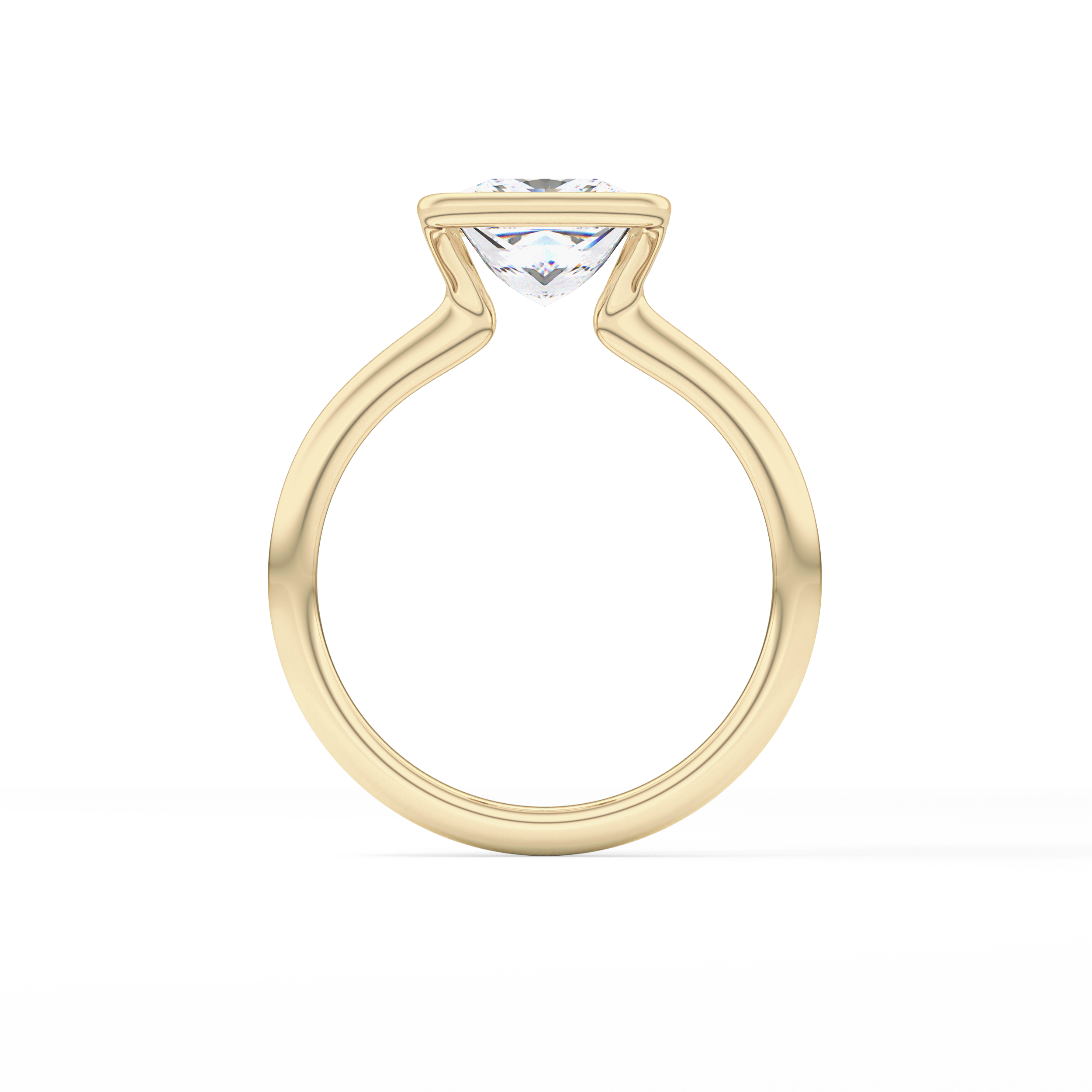 Princess Half Bezel Lab Grown Diamond Engagement Ring
