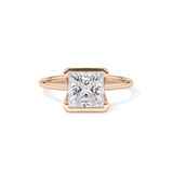 Princess Half Bezel Lab Grown Diamond Engagement Ring