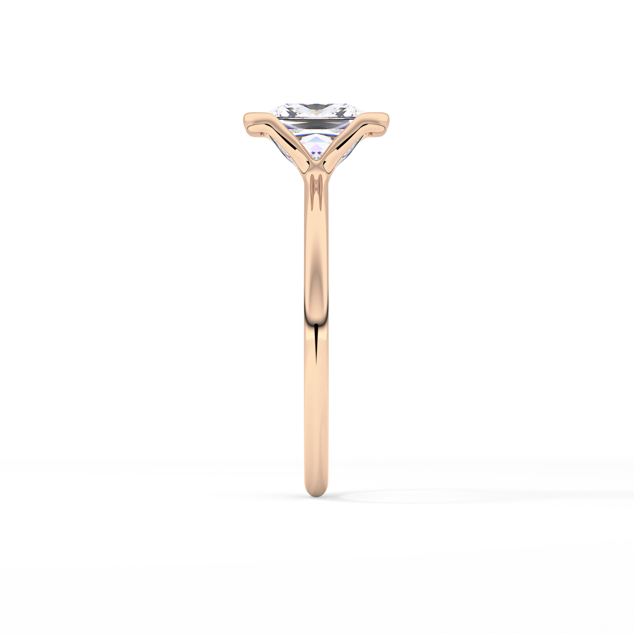 Princess Half Bezel Lab Grown Diamond Engagement Ring