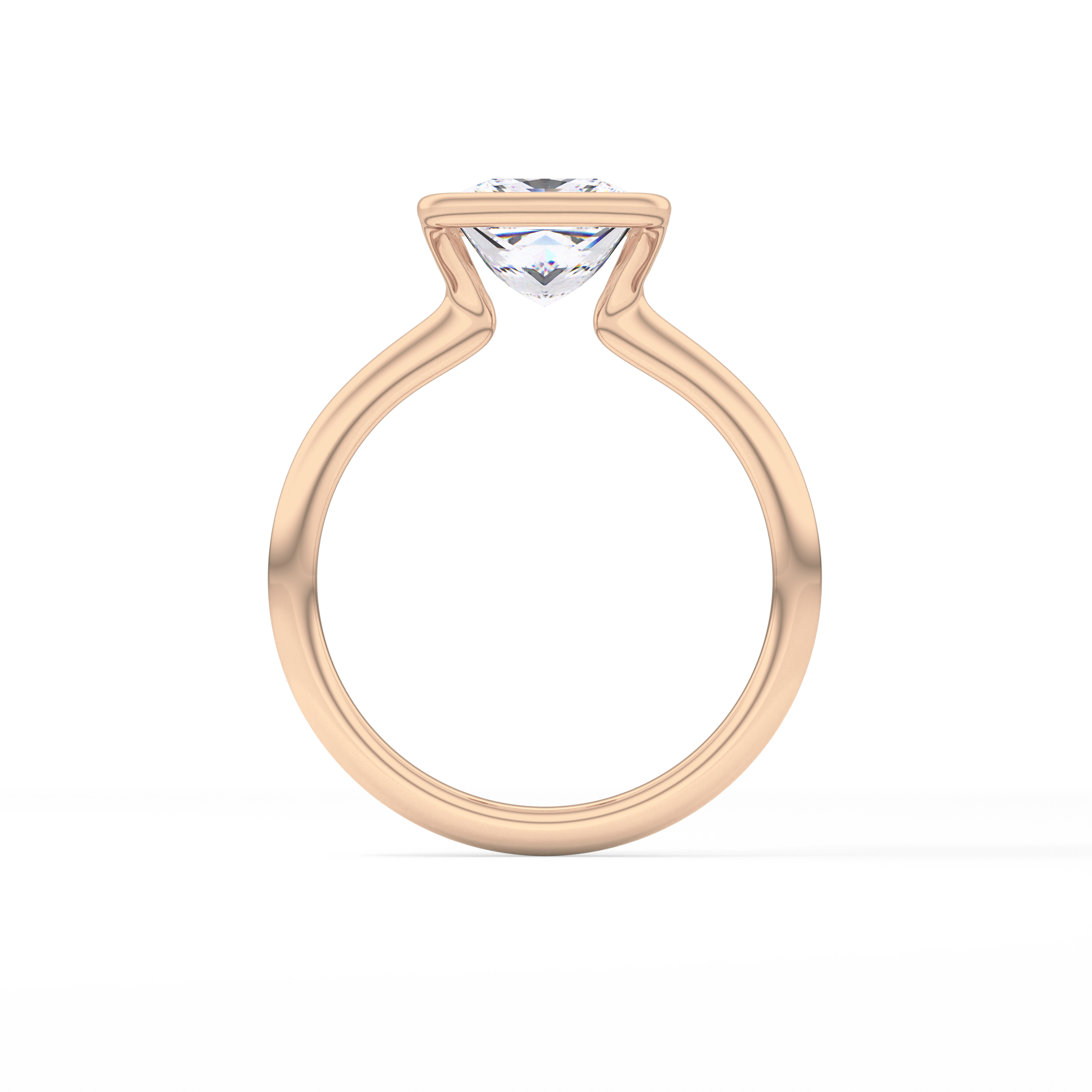 Princess Half Bezel Lab Grown Diamond Engagement Ring