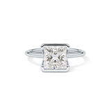 Princess Half Bezel Lab Grown Diamond Engagement Ring