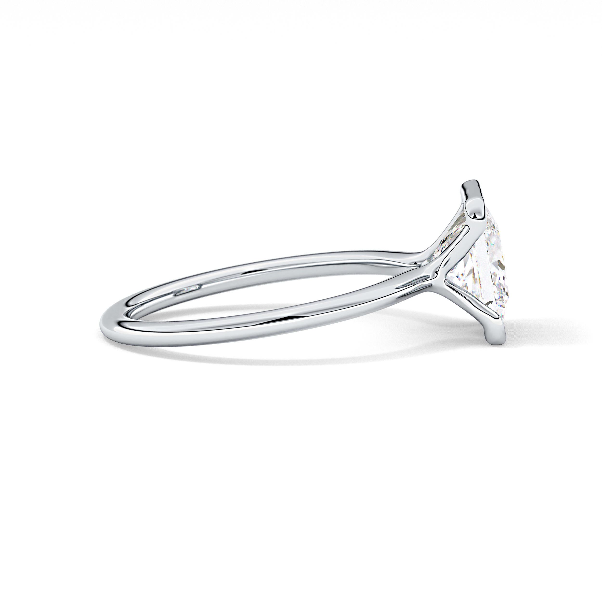 Princess Half Bezel Lab Grown Diamond Engagement Ring
