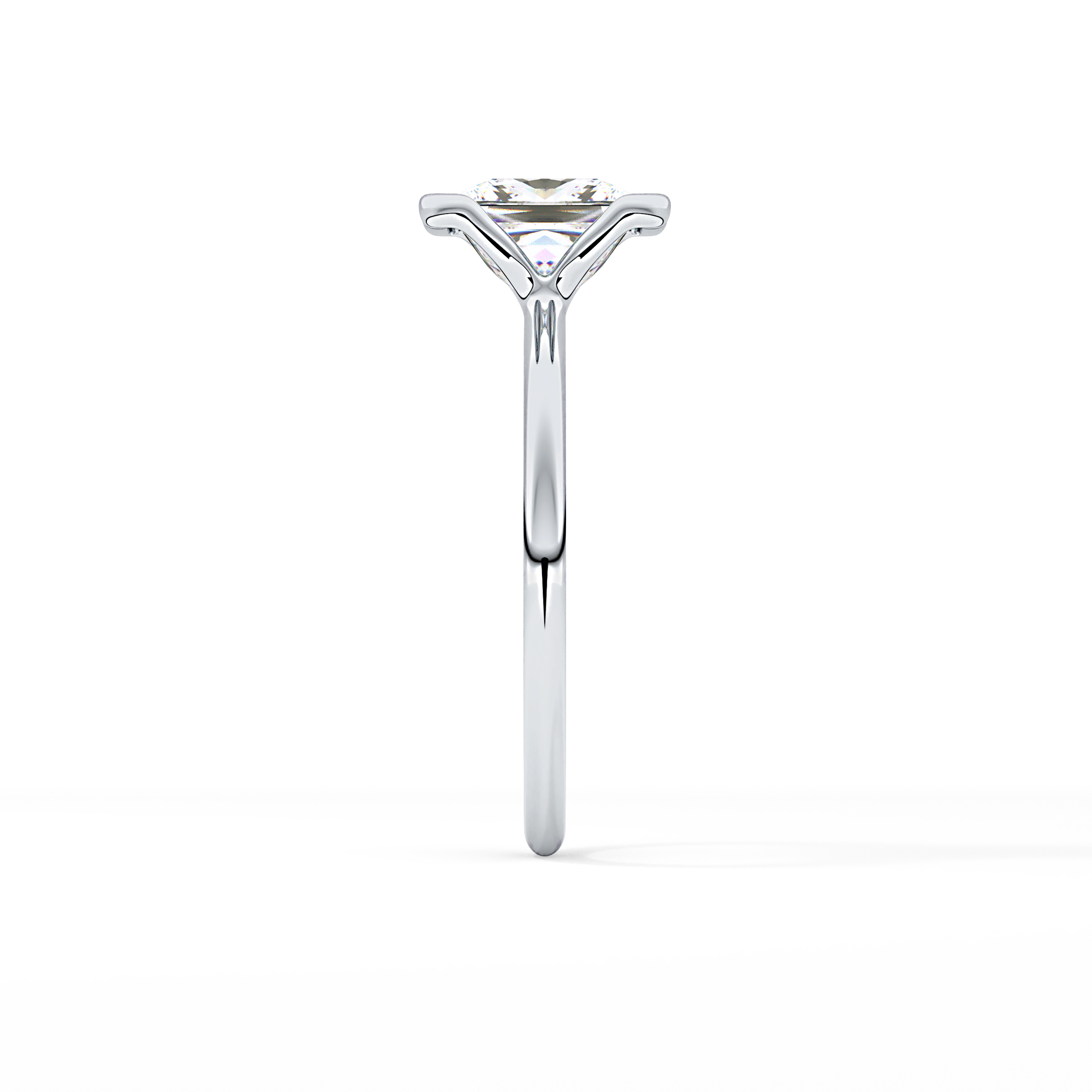 Princess Half Bezel Lab Grown Diamond Engagement Ring