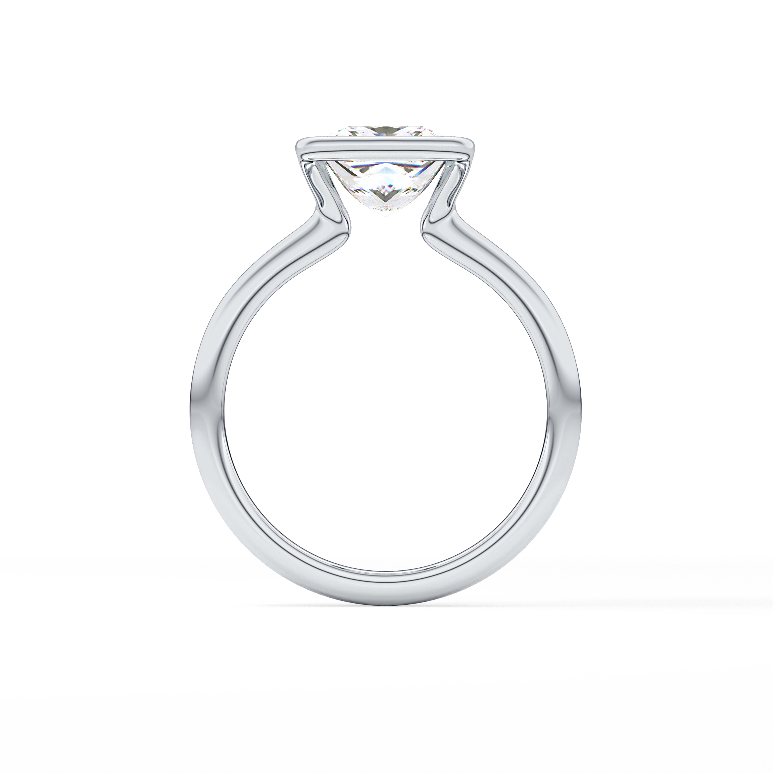 Princess Half Bezel Lab Grown Diamond Engagement Ring