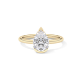 Pear Half Bezel Lab Grown Diamond Engagement Ring