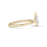 Pear Half Bezel Lab Grown Diamond Engagement Ring