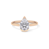 Pear Half Bezel Lab Grown Diamond Engagement Ring
