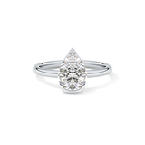 Pear Half Bezel Lab Grown Diamond Engagement Ring