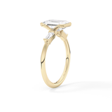 Emerald Three Stone Lab Grown Diamond Engagement Ring