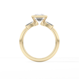 Emerald Three Stone Lab Grown Diamond Engagement Ring