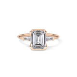Emerald Three Stone Lab Grown Diamond Engagement Ring