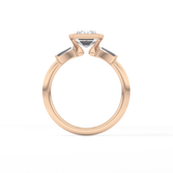 Emerald Three Stone Lab Grown Diamond Engagement Ring