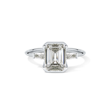 Emerald Three Stone Lab Grown Diamond Engagement Ring