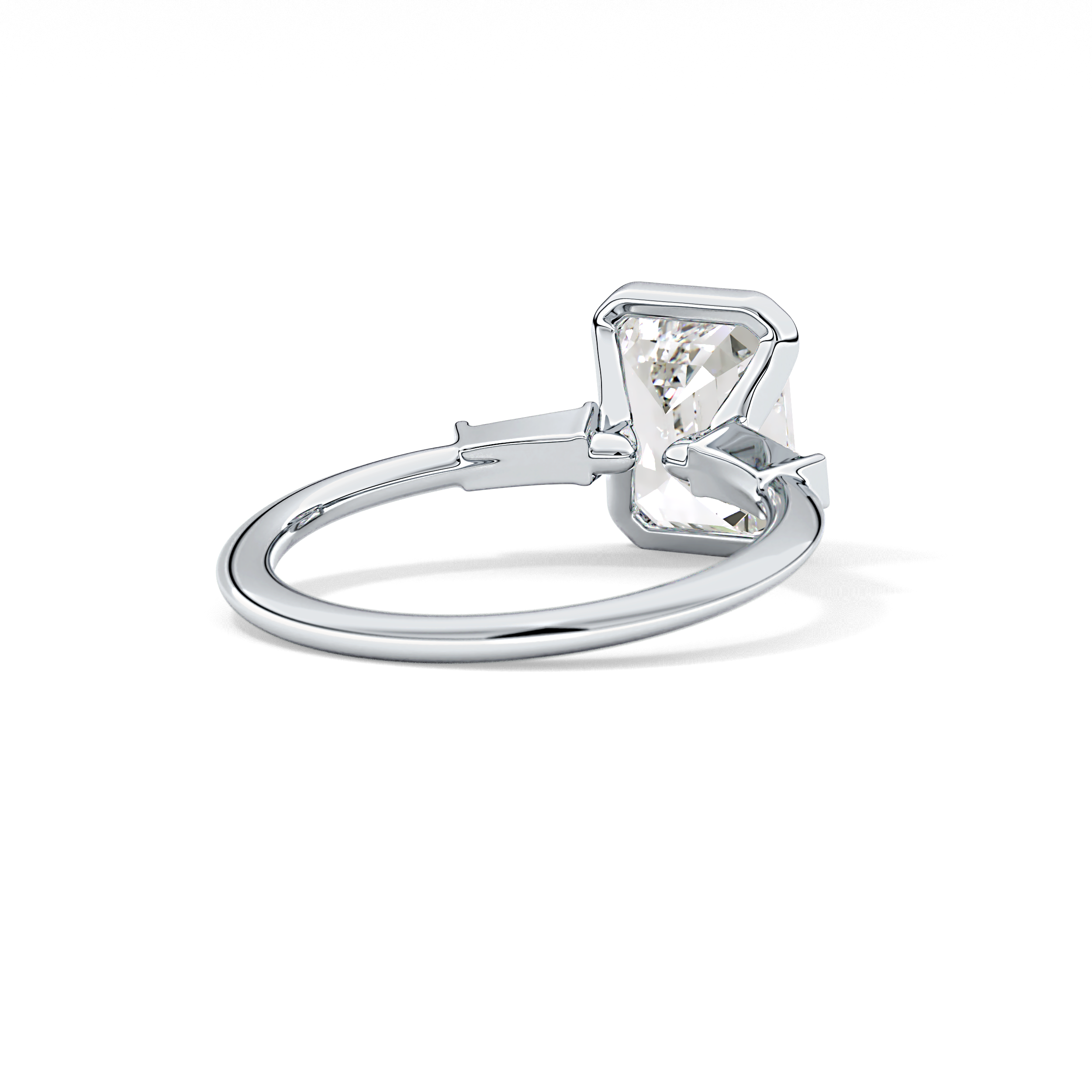 Emerald Three Stone Lab Grown Diamond Engagement Ring