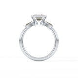 Emerald Three Stone Lab Grown Diamond Engagement Ring