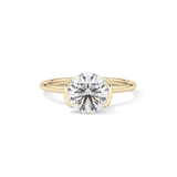 Round Half Bezel Lab Grown Diamond Engagement Ring