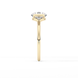 Round Half Bezel Lab Grown Diamond Engagement Ring