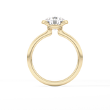 Round Half Bezel Lab Grown Diamond Engagement Ring