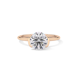 Round Half Bezel Lab Grown Diamond Engagement Ring