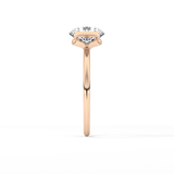 Round Half Bezel Lab Grown Diamond Engagement Ring