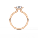 Round Half Bezel Lab Grown Diamond Engagement Ring