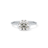 Round Half Bezel Lab Grown Diamond Engagement Ring