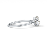Round Half Bezel Lab Grown Diamond Engagement Ring