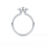 Round Half Bezel Lab Grown Diamond Engagement Ring