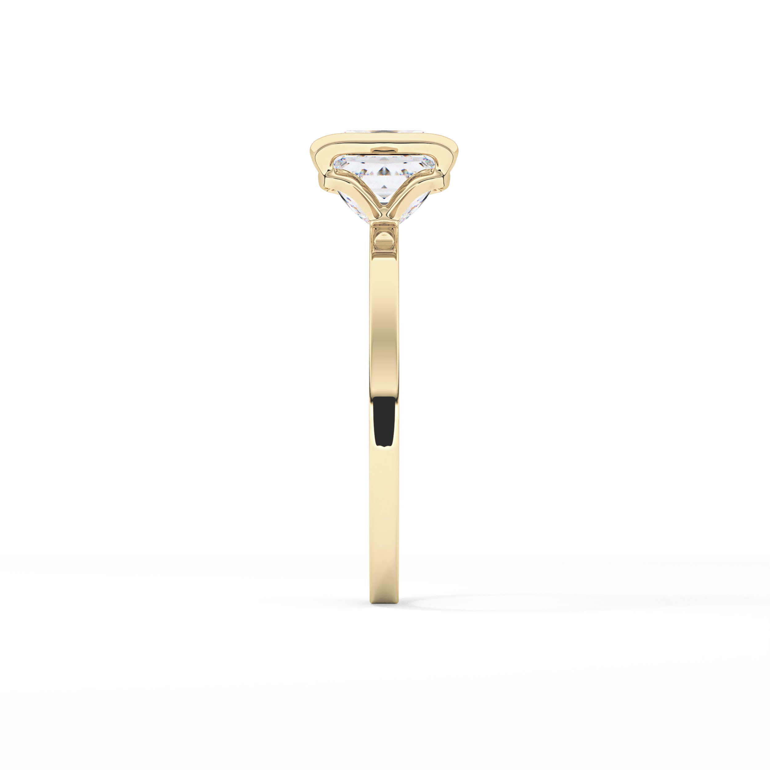 Princess Half Bezel Lab Grown Diamond Engagement Ring