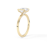 Princess Half Bezel Lab Grown Diamond Engagement Ring