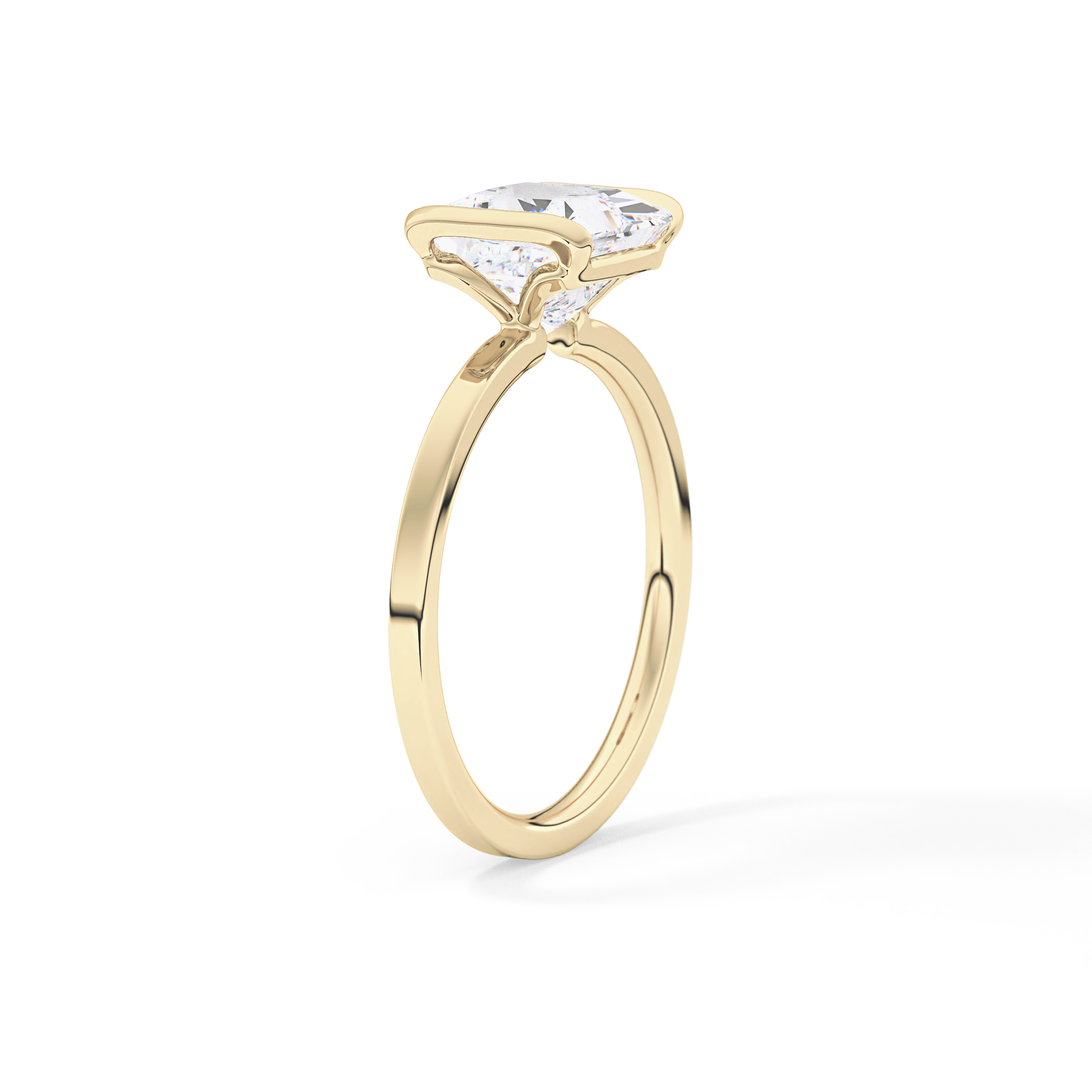 Princess Half Bezel Lab Grown Diamond Engagement Ring