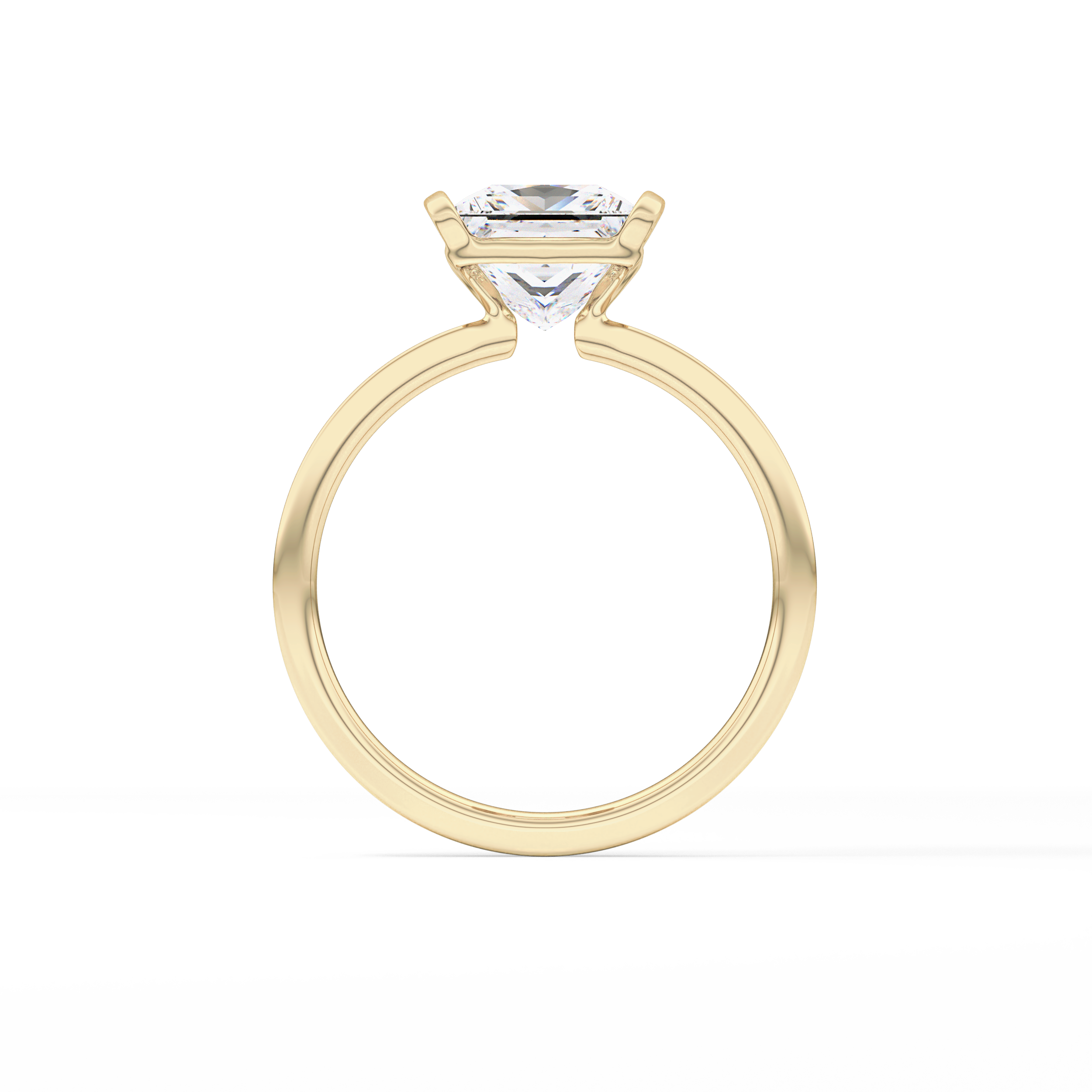 Princess Half Bezel Lab Grown Diamond Engagement Ring