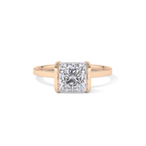 Princess Half Bezel Lab Grown Diamond Engagement Ring