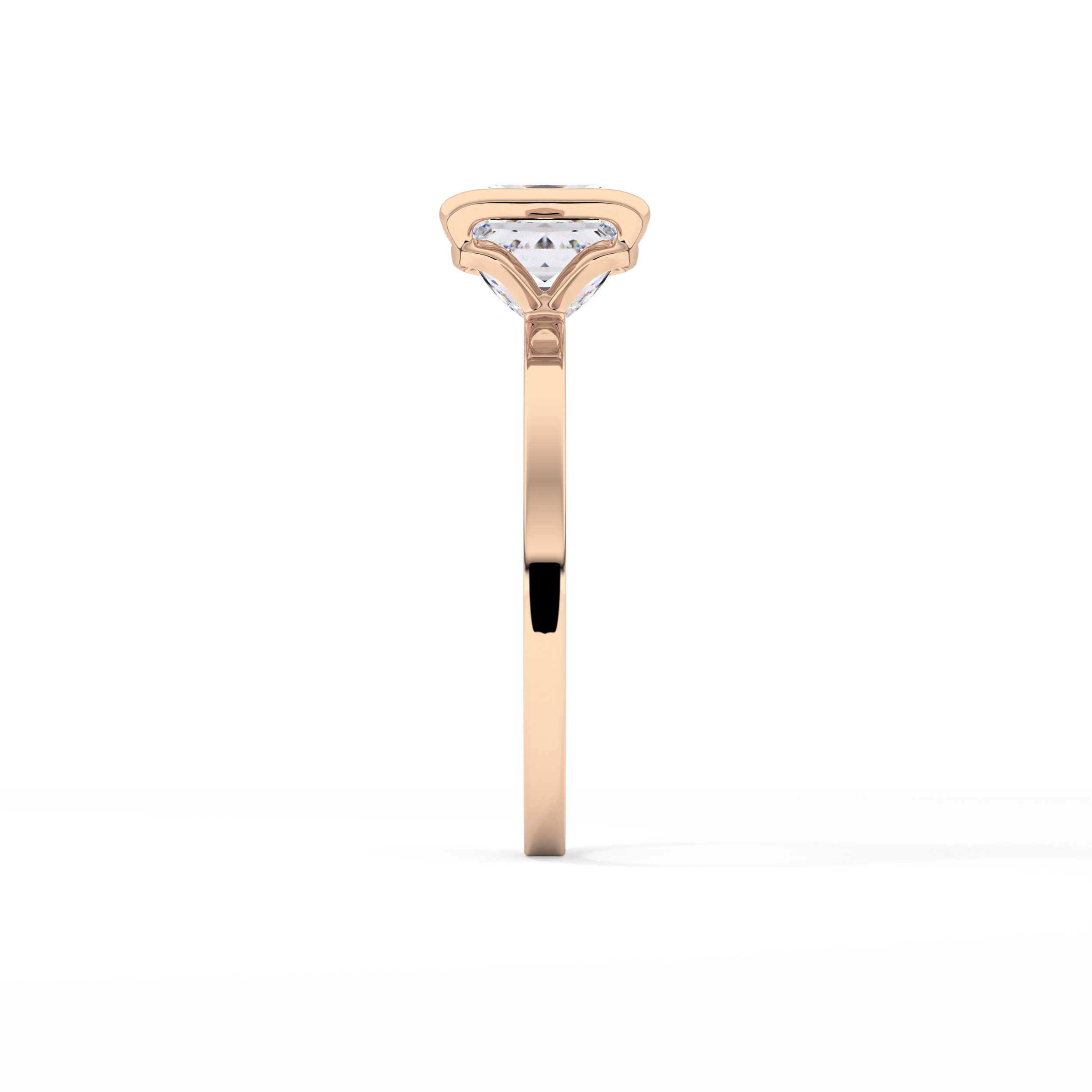 Princess Half Bezel Lab Grown Diamond Engagement Ring