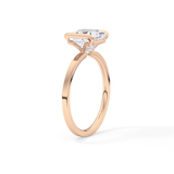 Princess Half Bezel Lab Grown Diamond Engagement Ring