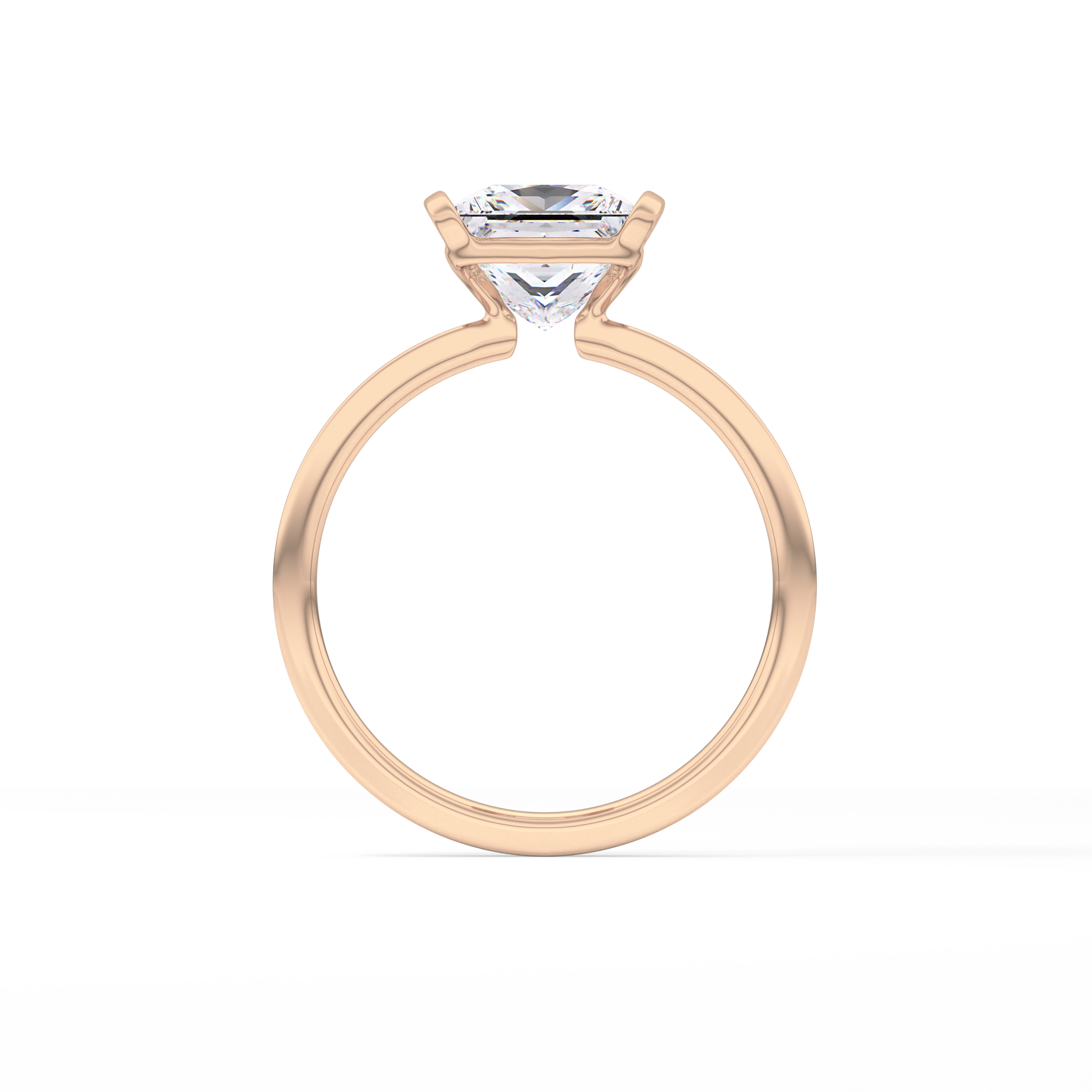 Princess Half Bezel Lab Grown Diamond Engagement Ring