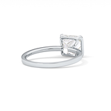 Princess Half Bezel Lab Grown Diamond Engagement Ring