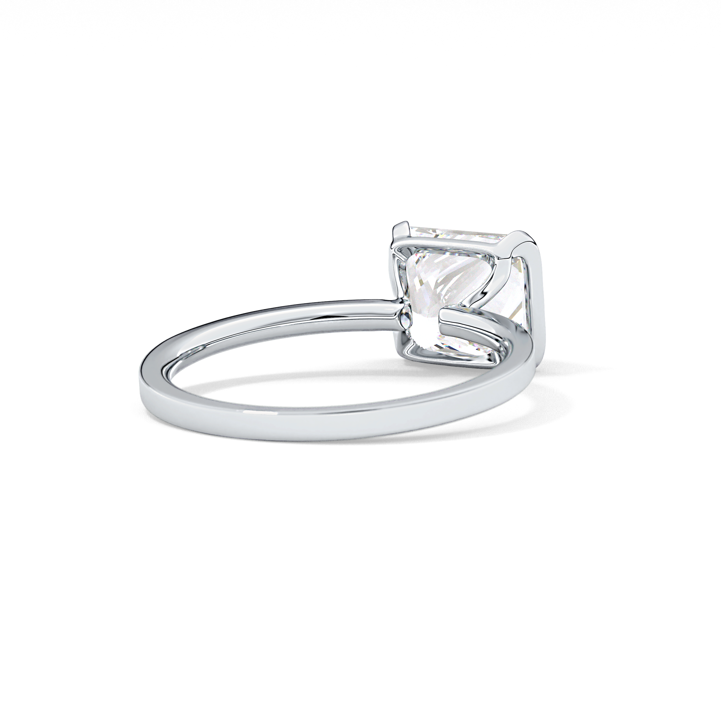 Princess Half Bezel Lab Grown Diamond Engagement Ring
