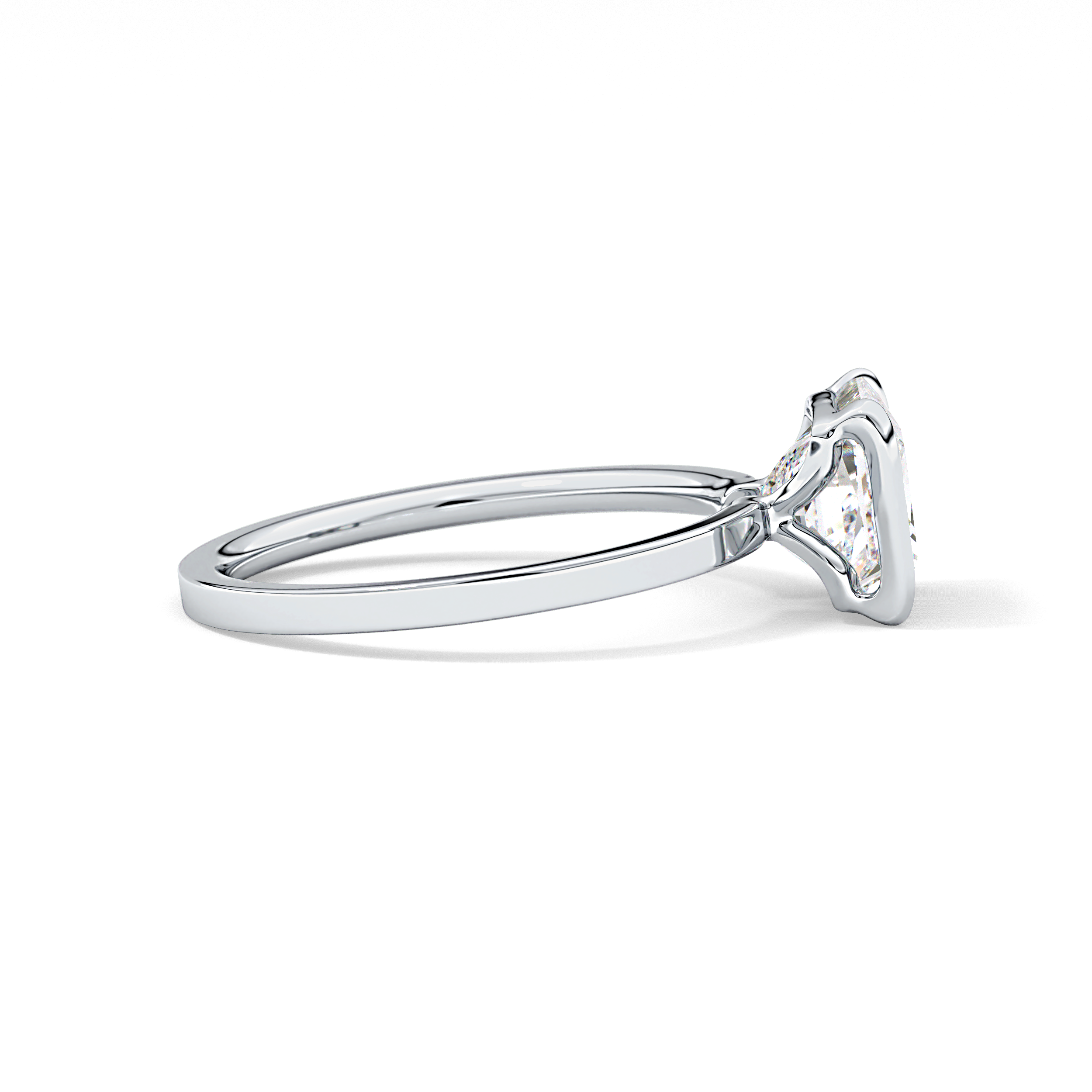 Princess Half Bezel Lab Grown Diamond Engagement Ring