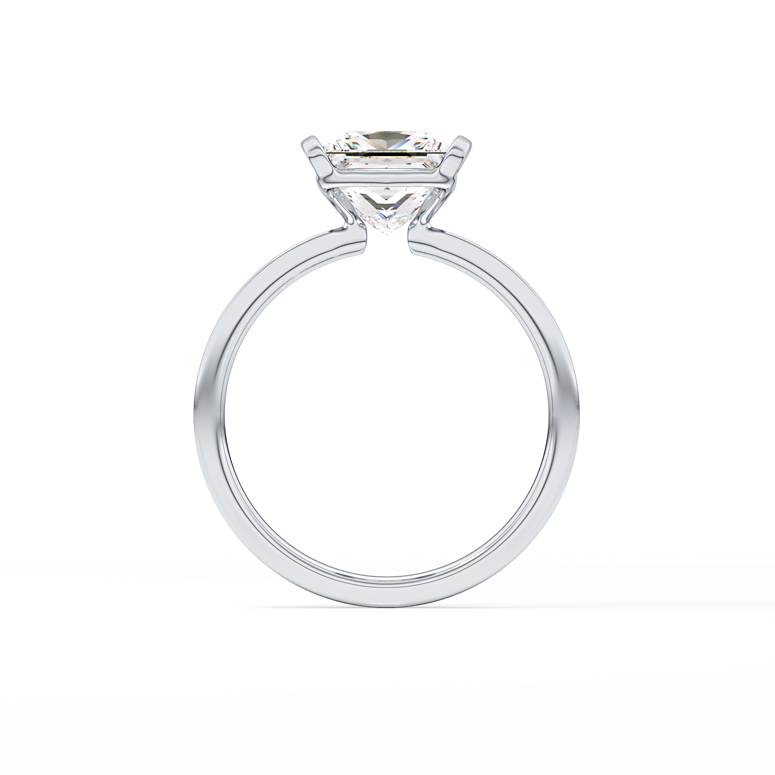 Princess Half Bezel Lab Grown Diamond Engagement Ring