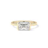 East West Radiant Half Bezel Lab Grown Diamond Engagement Ring