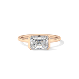 East West Radiant Half Bezel Lab Grown Diamond Engagement Ring