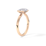 East West Radiant Half Bezel Lab Grown Diamond Engagement Ring