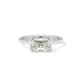 East West Radiant Half Bezel Lab Grown Diamond Engagement Ring